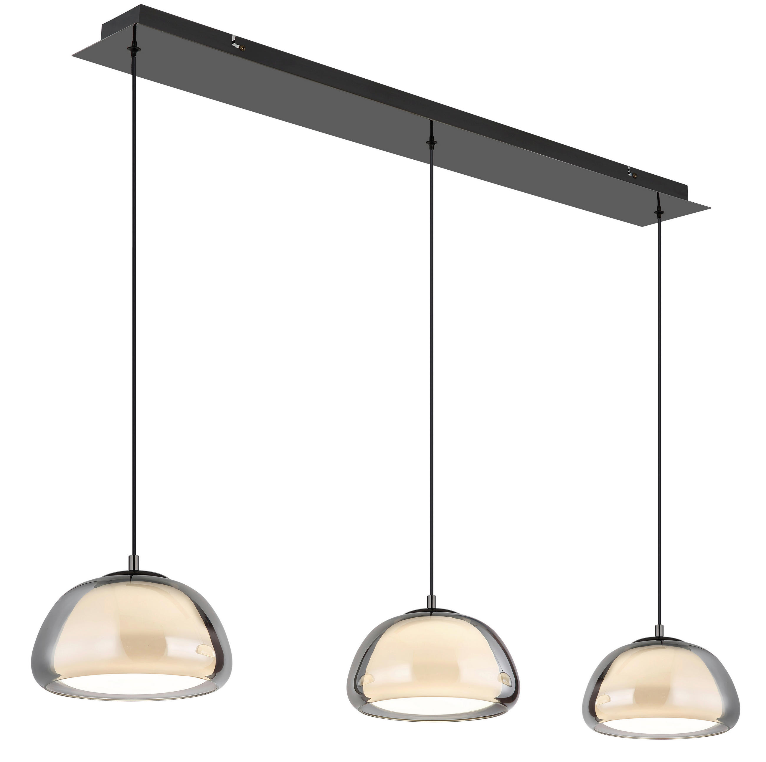 ZÁVĚSNÉ LED SVÍTIDLO, 117/25/150 cm - šedá/bílá, Design, kov/plast (117/25/150cm) - Globo