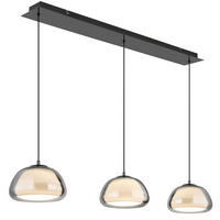 ZÁVĚSNÉ LED SVÍTIDLO, 117/25/150 cm - šedá/bílá, Design, kov/plast (117/25/150cm) - Globo