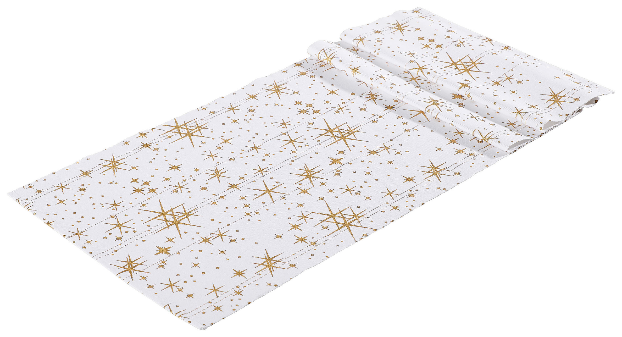 TRAVERSĂ DE MASĂ 40/150 cm   - alb/auriu, Design, textil (40/150cm) - X-Mas