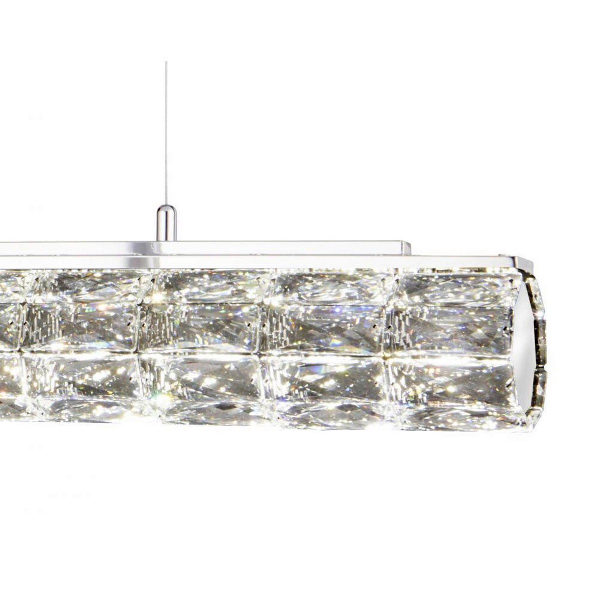 KRISTALL-HÄNGELEUCHTE 91/11/150 cm   - Chromfarben, Design, Glas/Metall (91/11/150cm)