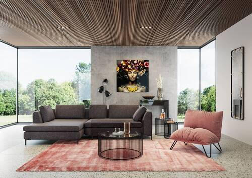 Thumbnail - Kare-Design Beistelltischset, Schwarz, Metall, Glas, 2-teilig, rund, Rundrohr, 60-69.5x30.5-33.5x60-69.5 cm, Wohnzimmer,...