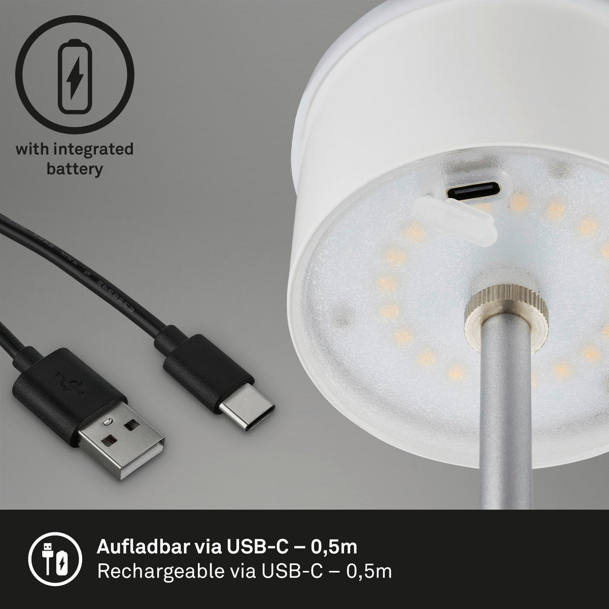 PUNJIVA STONA LAMPA - boja hroma, Trendi, metal (12/22-38cm)