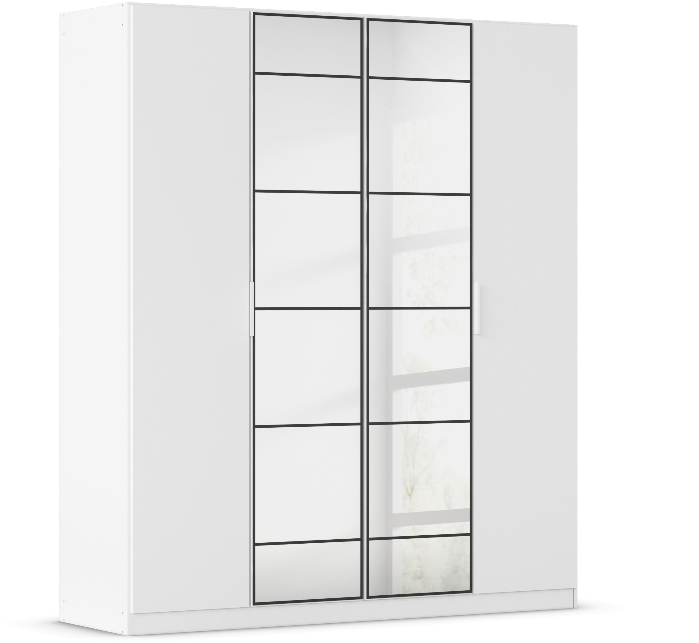 Rauch Möbel Drehtürenschrank Schwarz, Weiß 181x210x54 cm