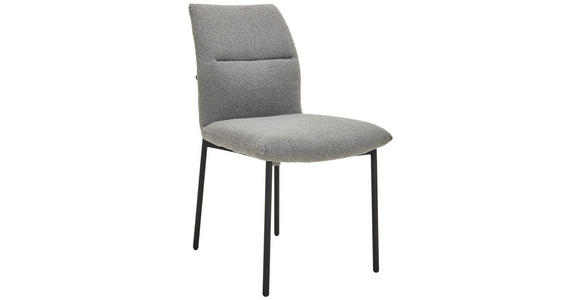 STUHL in Eisen Bouclé Metall, Textil - Schwarz/Grau, MODERN, Textil/Metall (50/85/62cm) - Hom`in
