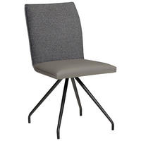 STUHL  in Stahl Webstoff, Mikrofaser Metall, Textil  - Anthrazit/Schwarz, Design, Textil/Metall (49/91/60cm) - Moderano