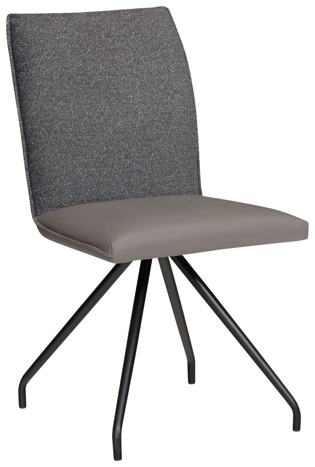 STUHL  in Stahl Webstoff, Mikrofaser Metall, Textil  - Anthrazit/Schwarz, Design, Textil/Metall (49/91/60cm) - Moderano