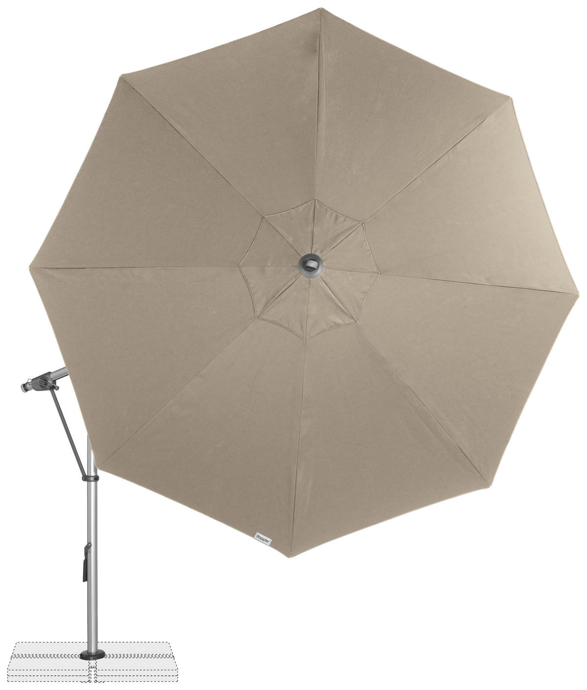 AMPELSCHIRM 350 cm Sandfarben  - Sandfarben/Silberfarben, Basics, Textil/Metall (350/350cm) - Doppler
