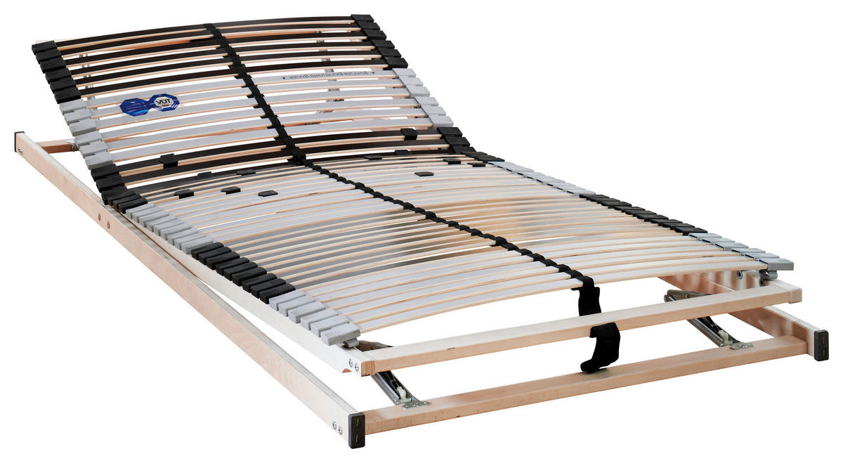 LATTENROST 90/200 cm Kopfteil, Fußteil, Mittelzone verstellbar, Birke  - Basics, Holz (90/200cm) - Sleeptex