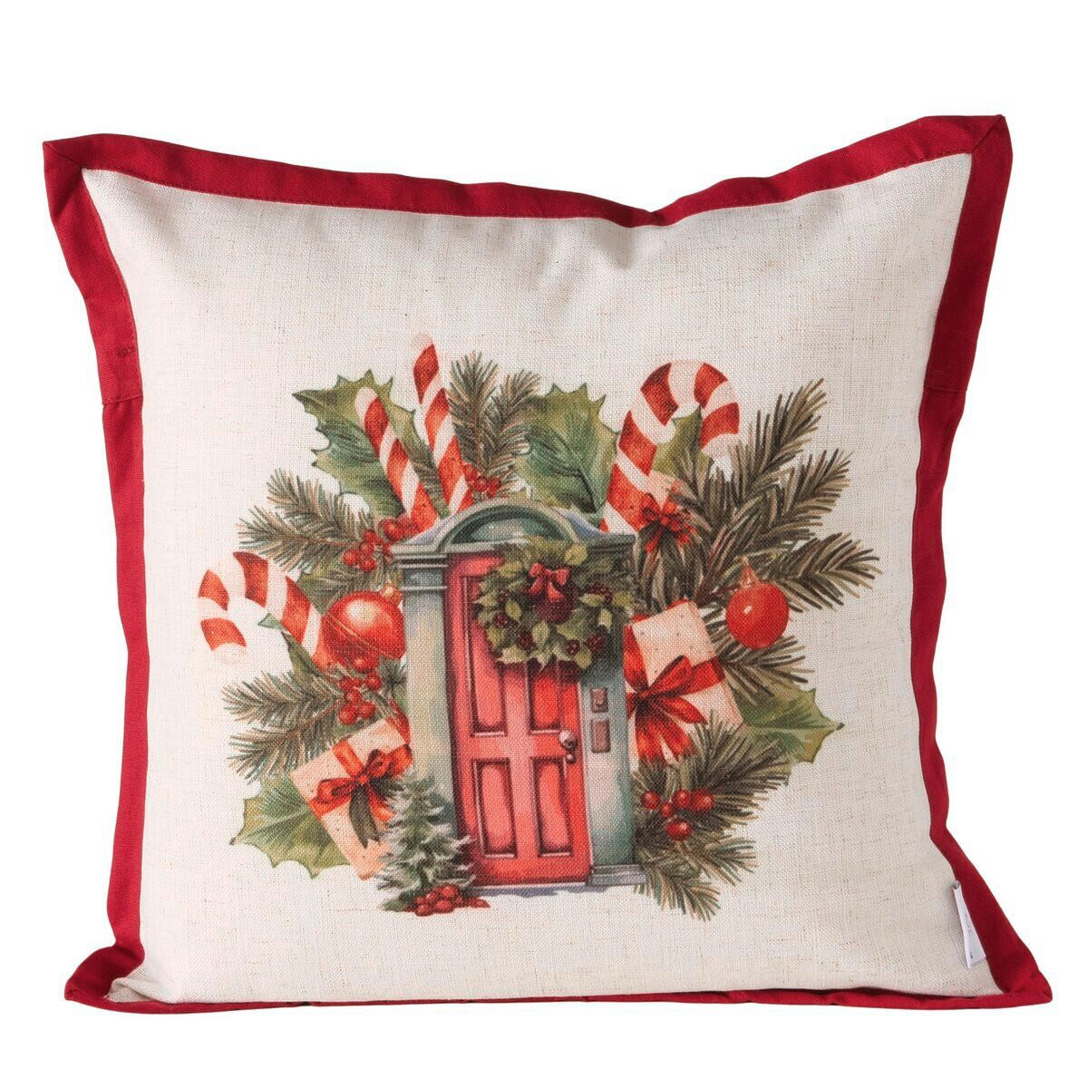 ZIERKISSEN    - Weiss/Weinrot, Basics, Textil (45/45/13cm)