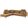 ECKSOFA Senfgelb Chenille  - Senfgelb/Schwarz, Design, Textil/Metall (254/303cm) - Dieter Knoll