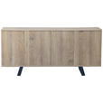 SIDEBOARD 160/75/42 cm  in Eichefarben  - Eichefarben/Schwarz, LIFESTYLE, Holzwerkstoff/Metall (160/75/42cm) - Carryhome