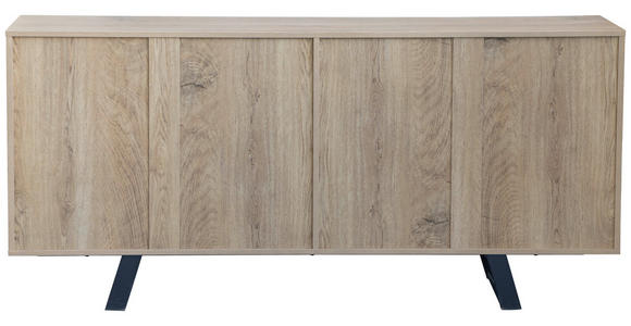 SIDEBOARD 160/75/42 cm  in Eichefarben  - Eichefarben/Schwarz, LIFESTYLE, Holzwerkstoff/Metall (160/75/42cm) - Carryhome