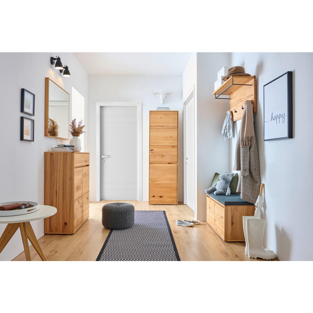 Thumbnail - Cantus Garderobenbank Nanto, Kernbuche, Holz, Wildkernbuche, furniert, massiv, 1-Sitzer, Füllung: Kaltschaum, 85x43x38 c...