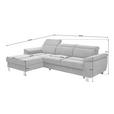 ECKSOFA  in Webstoff Grau  167/250 cm  - Silberfarben/Grau, Design, Textil/Metall (167/250cm) - Xora