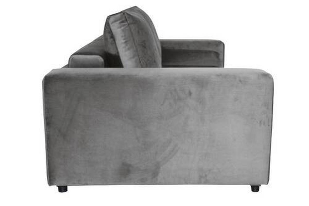 BIGSOFA Velours Dunkelgrau  - Dunkelgrau/Schwarz, Design, Kunststoff/Textil (256/88/120cm) - home24