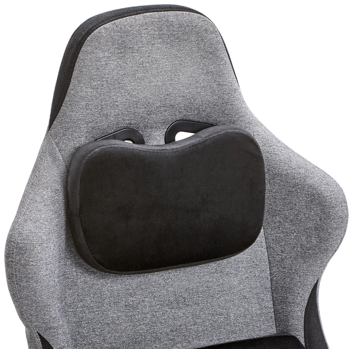 GAMINGSTUHL  in Samt, Webstoff Grau, Schwarz  - Schwarz/Grau, MODERN, Kunststoff/Textil (55/127/68cm) - Livetastic