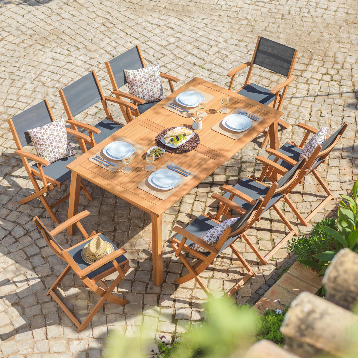 BAŠTENSKI STO 180(240)/100/74 cm  - prirodna boja, Romantično / Seoski, drvo (180(240)/100/74cm) - Ambia Garden