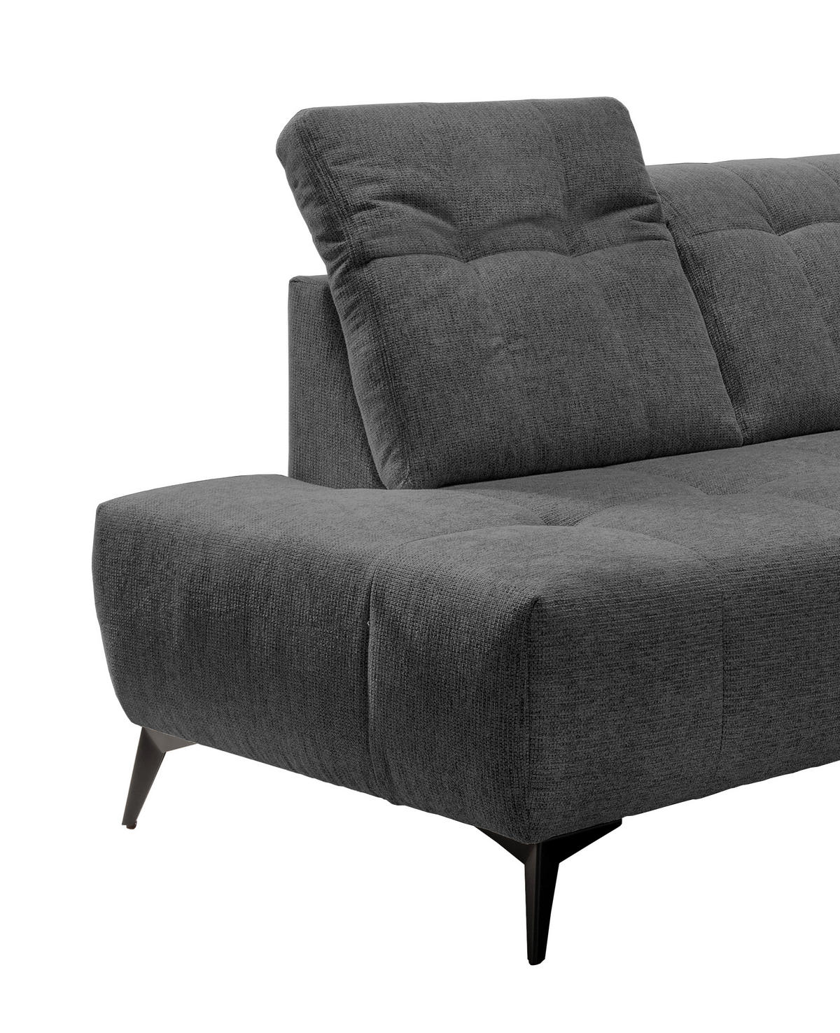ECKSOFA in Chenille Anthrazit  - Anthrazit/Schwarz, Modern, Textil/Metall (200/261cm) - Livetastic