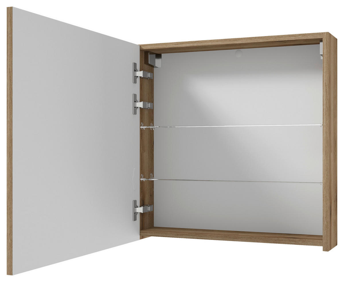 SPIEGELSCHRANK 60/60/15 cm  - Eichefarben, MODERN, Glas/Holzwerkstoff (60/60/15cm) - MID.YOU