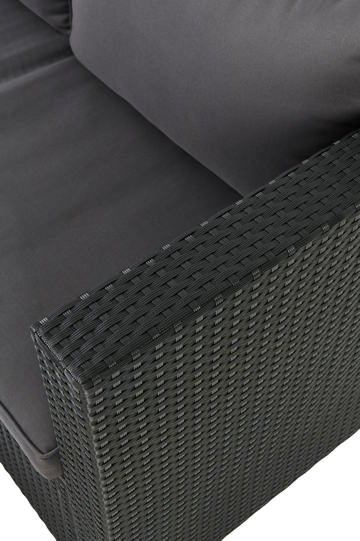 LOUNGEGARNITUR Stahl  - Dunkelgrau/Schwarz, MODERN, Glas/Kunststoff - Ambia Garden