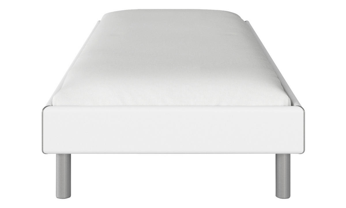 BETT 90/200 cm  in Weiß  - Alufarben/Weiß, Design, Metall (90/200cm) - Carryhome
