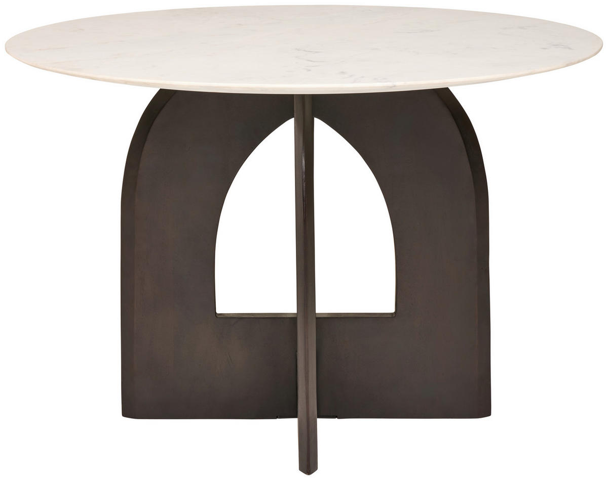 JÍDELNÍ STŮL, bílá, barvy vlašských ořechů, 120/76/120 cm - bílá/barvy vlašských ořechů, Moderní, dřevo/kámen (120/76/120cm) - Livetastic