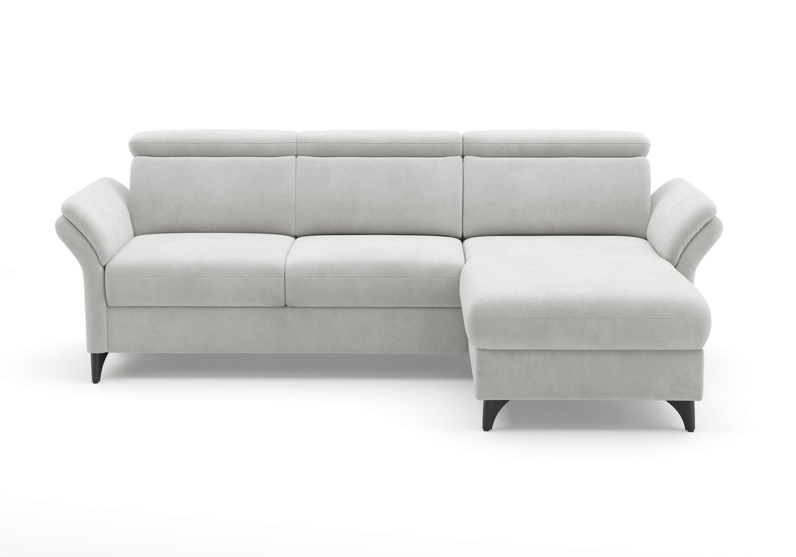 ECKSOFA GLENDALE E Silberfarben Flachgewebe  - Silberfarben/Schwarz, KONVENTIONELL, Textil/Metall (253/166cm) - Sit & More