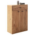 SCHUHSCHRANK Wildeiche furniert, massiv Wildeiche  - Wildeiche/Anthrazit, Natur, Holz/Holzwerkstoff (75/108/37cm) - Waldwelt