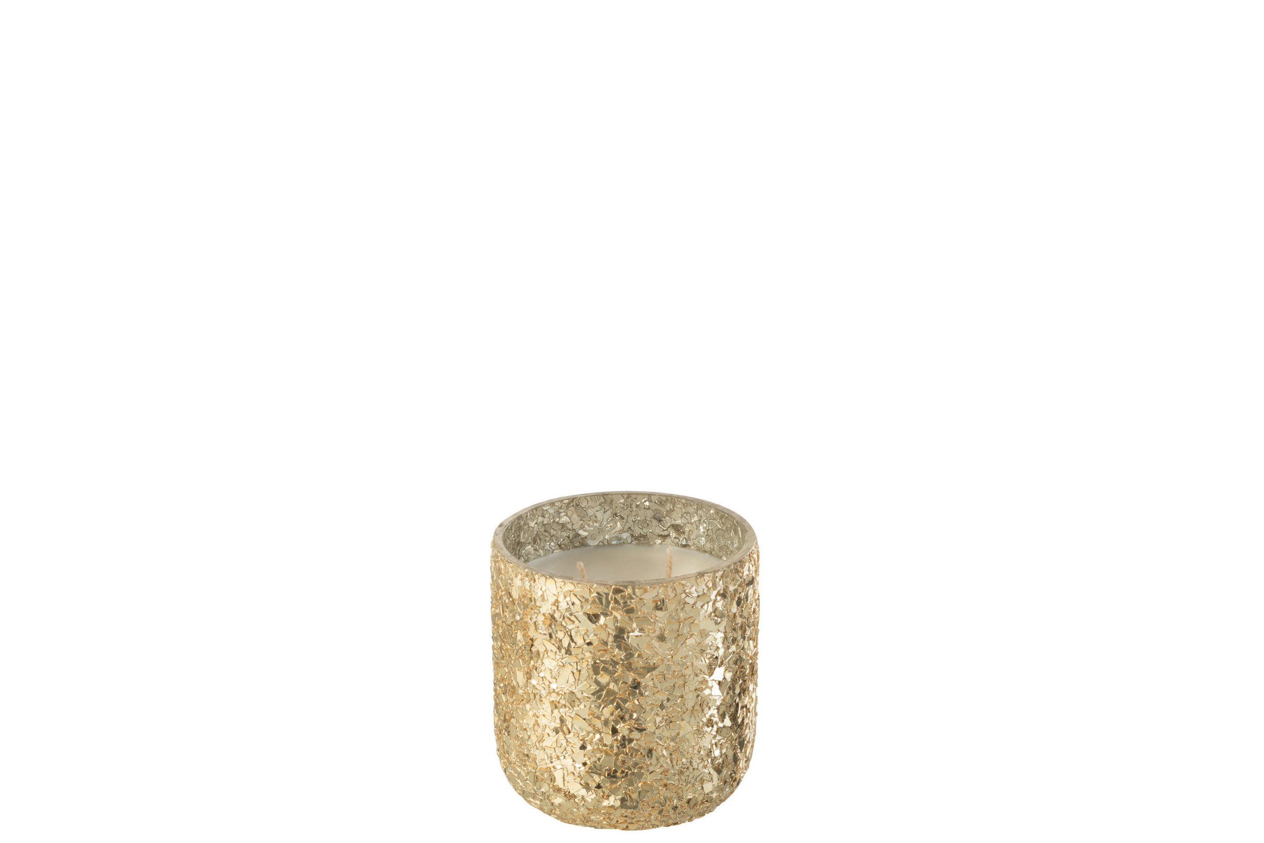 DUFTKERZE  - Goldfarben, Basics, Glas/Naturmaterialien (9/9/10cm) - Ambia Home