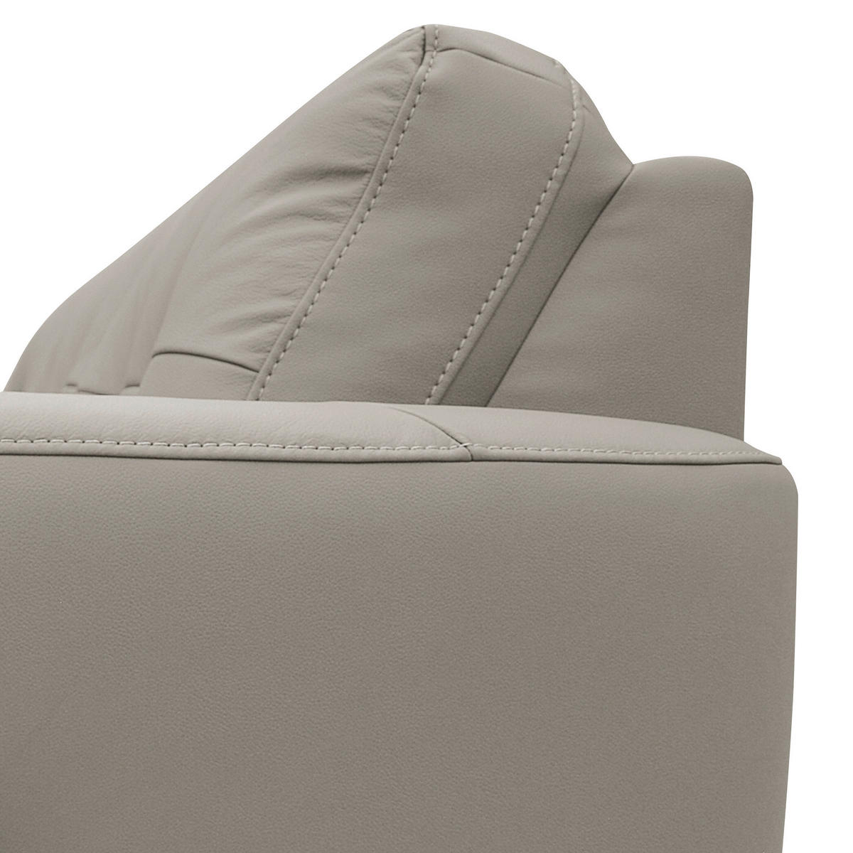 ECKSOFA in Lederlook Echtleder Platinfarben  - Platinfarben/Buchefarben, Design, Leder/Holz (238/168cm) - Livetastic