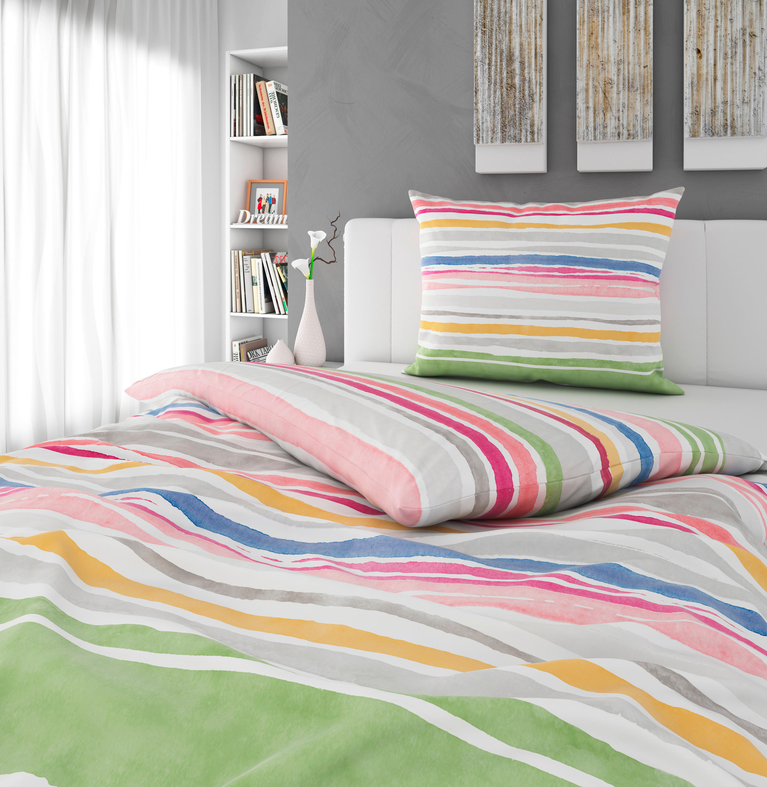 POSTELJINA LULU 140/200 cm saten višebojna  - višebojna, Konvencionalno, tekstil (140/200cm) - Esposa
