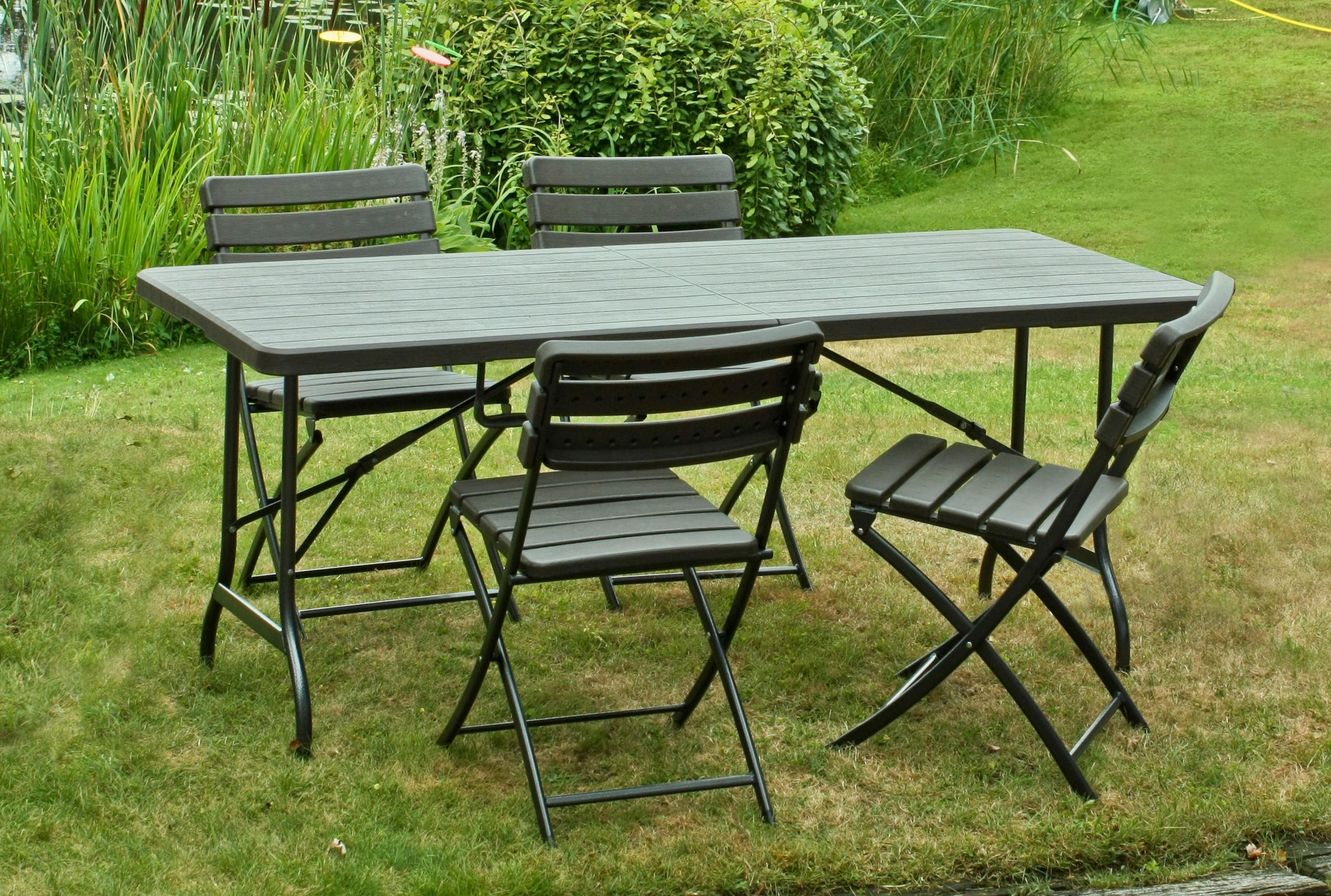 GARTENSET Stahl  - Schwarz/Braun, Basics, Kunststoff/Metall (83/83/54cm) - Gardenson