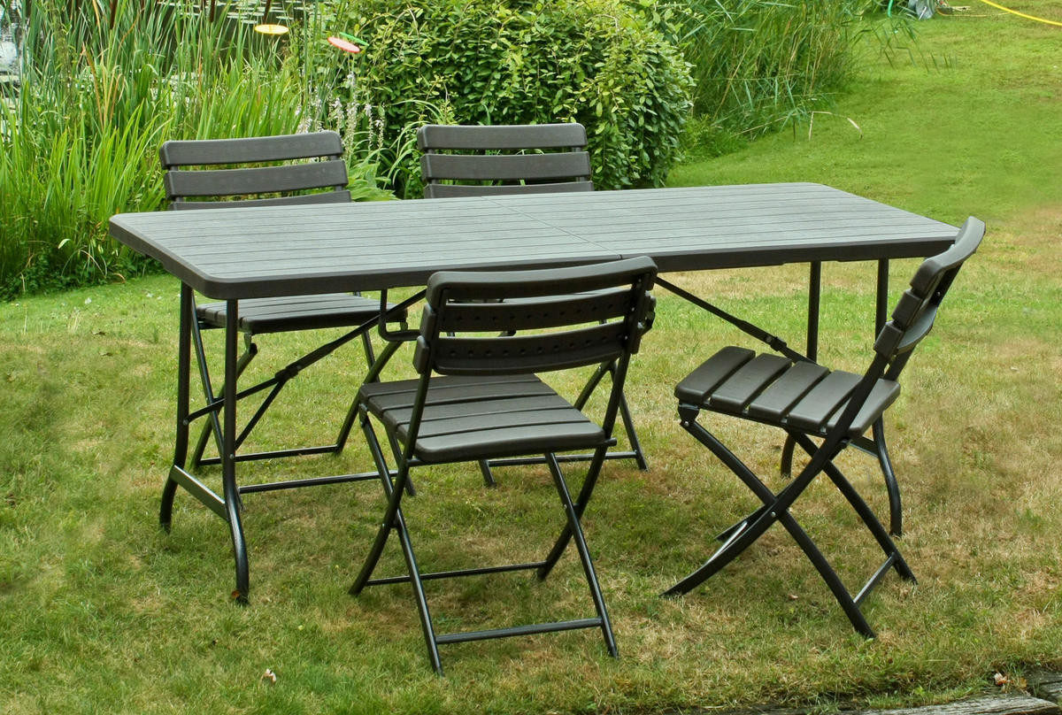 GARTENSET Stahl  - Schwarz/Braun, Basics, Kunststoff/Metall (83/83/54cm) - Gardenson