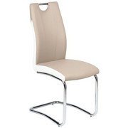 SCHWINGSTUHL in Metall, Textil Chromfarben, Creme - Chromfarben/Hellbraun, Design, Textil/Metall (44/102/57,50cm) - Carryhome