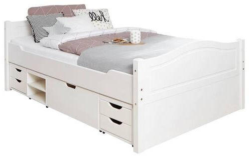 POSTEĽ S ÚLOŽNÝM PRIESTOROM 140/200 cm, biela - biela, Modern, drevo (140/200cm) - MID.YOU