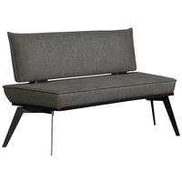 SITZBANK 153/90/65 cm Webstoff Schwarz Buche massiv  - Schwarz, Basics, Holz/Textil (153/90/65cm) - Carryhome