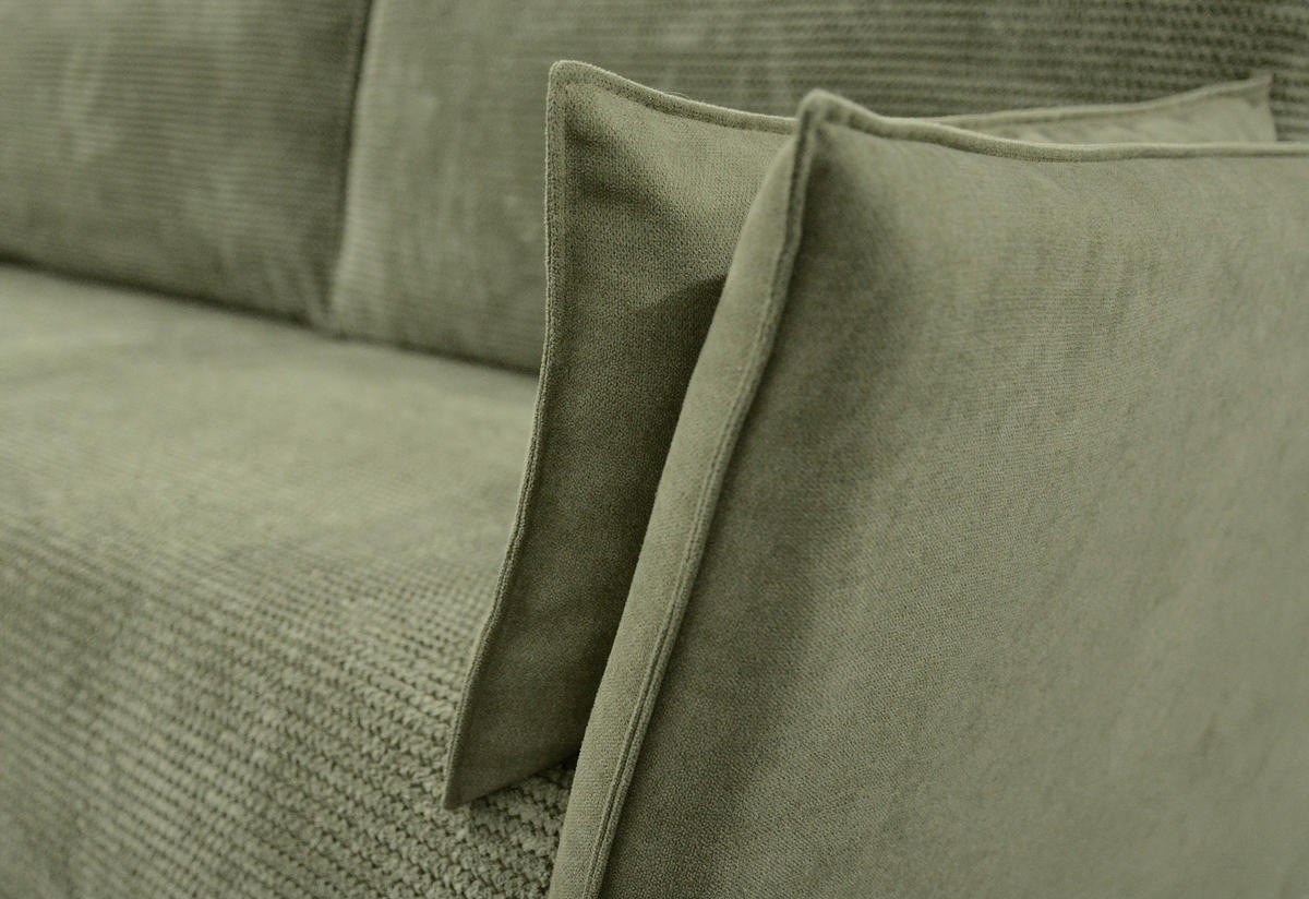 SCHLAFSOFA Cord, Flachgewebe Olivgrün  - Schwarz/Olivgrün, KONVENTIONELL, Textil/Metall (223/72/100cm) - Carryhome
