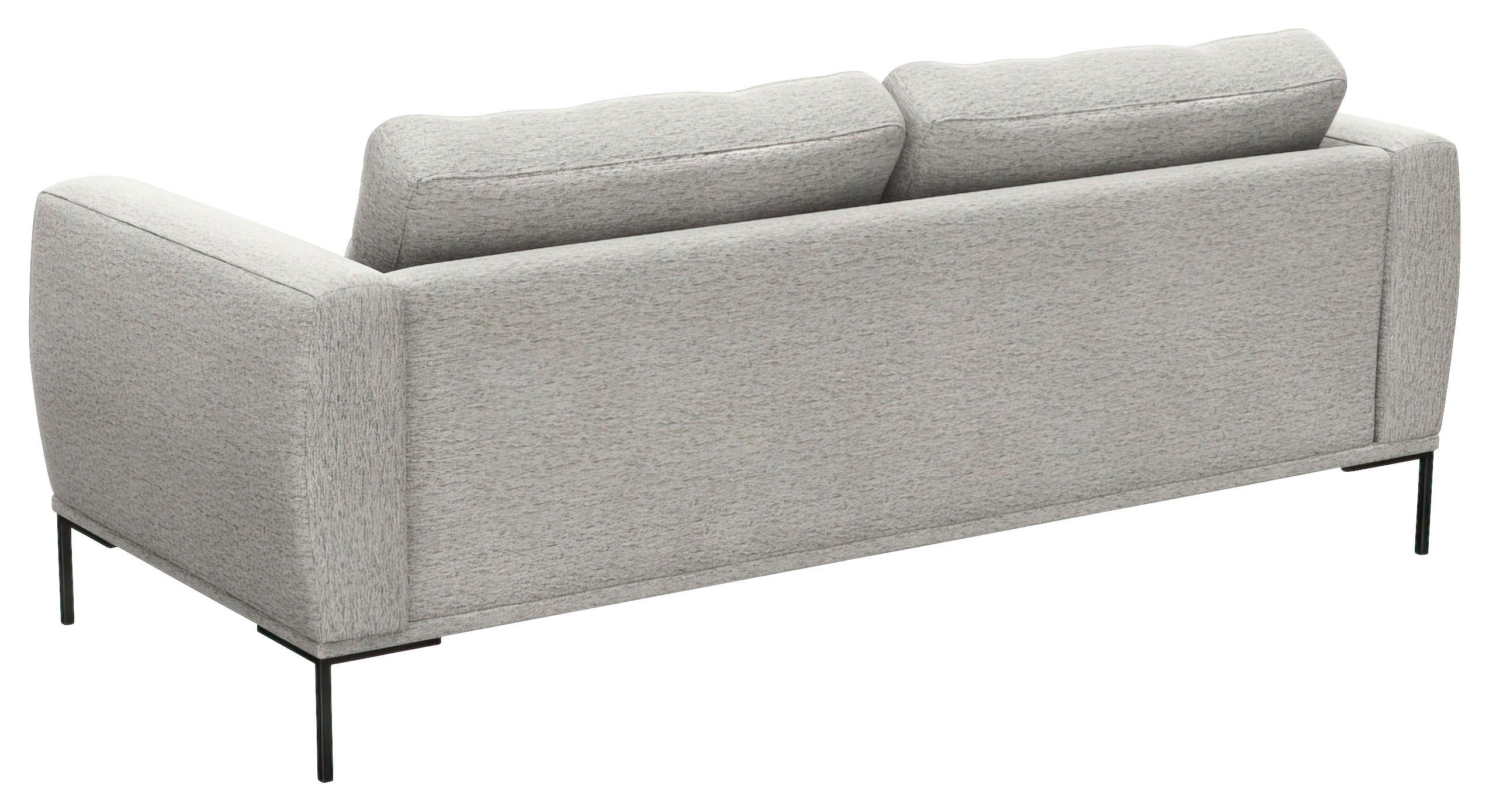 3-SITZER-SOFA Webstoff, Flachgewebe Hellgrau  - Hellgrau/Schwarz, Design, Textil/Metall (212/80,5/88cm) - Livetastic