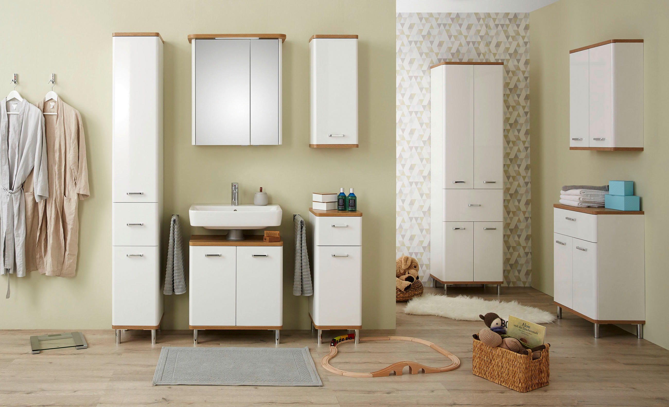 SPIEGELSCHRANK 65/72/20 cm  - Chromfarben/Weiss, Konventionell, Glas/Holzwerkstoff (65/72/20cm) - Xora