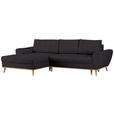 ECKSOFA in Webstoff Schwarz  - Eichefarben/Schwarz, Design, Holz/Textil (175/282cm) - Carryhome