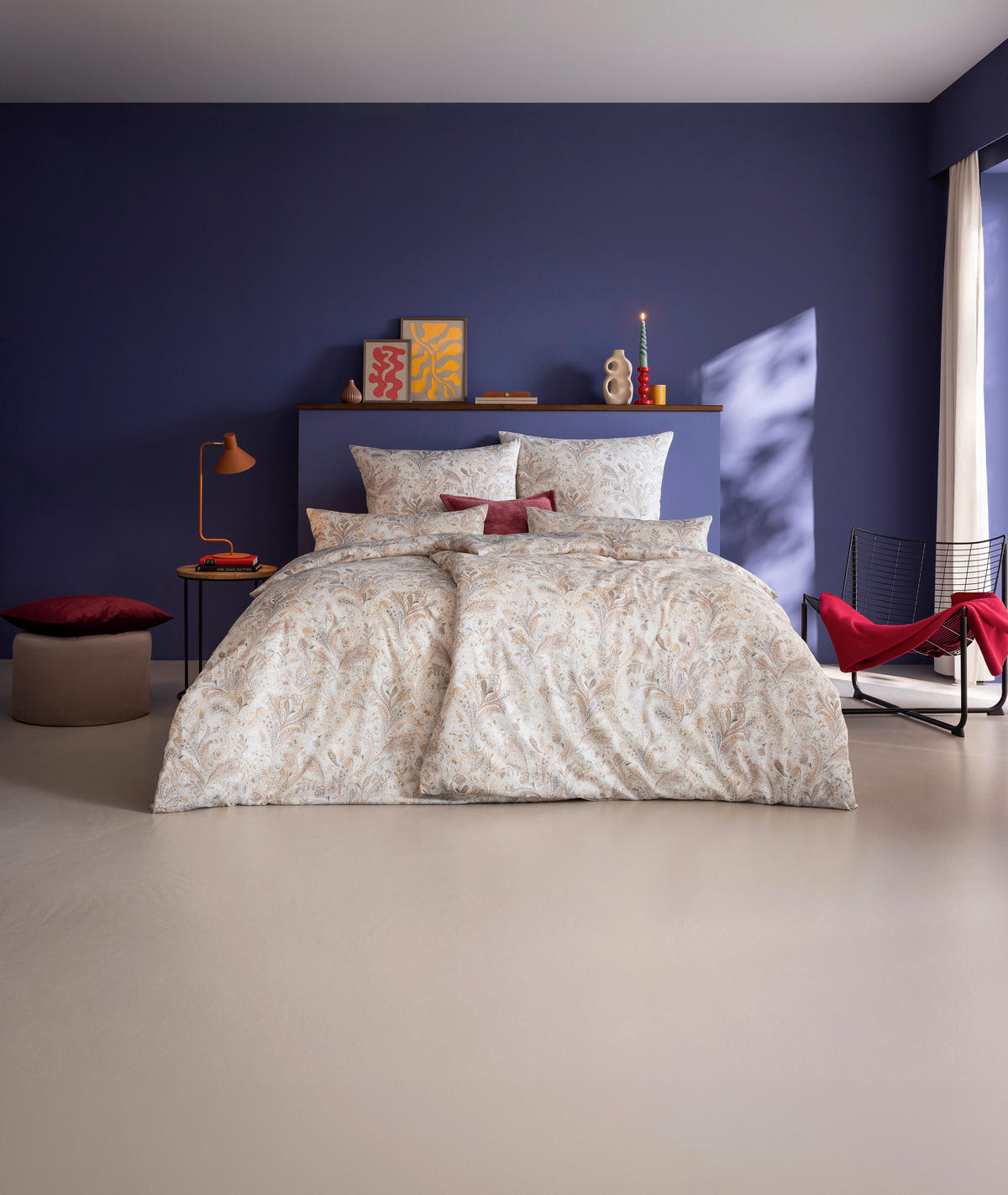 BETTWÄSCHESET 3-teilig Lotte Makosatin 200/210 cm  - Beige, Basics, Textil (200/210cm) - Estella
