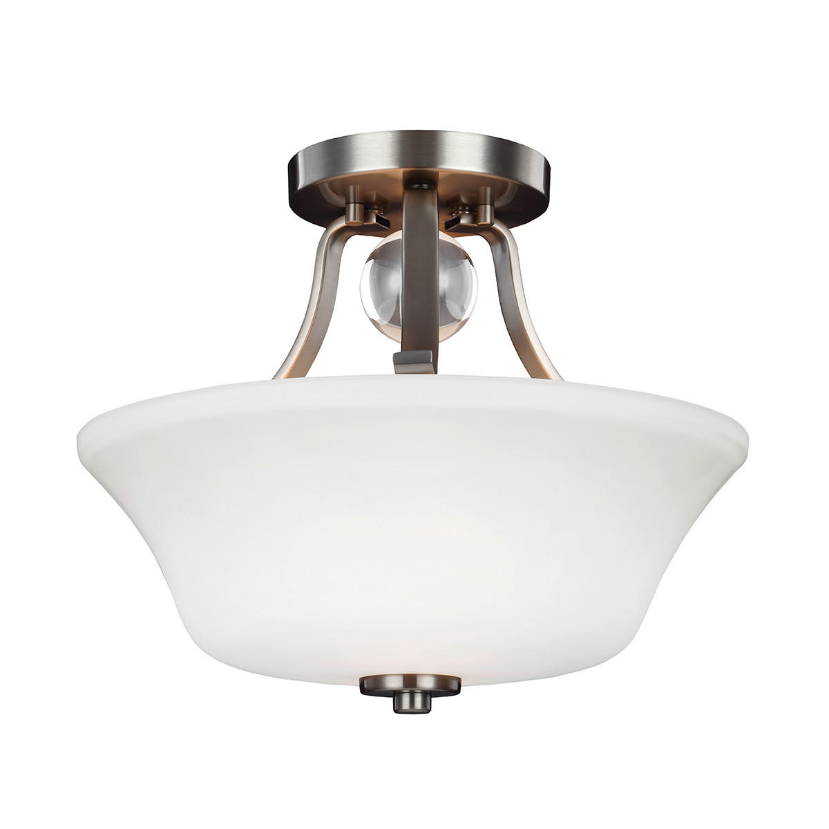 TAKLAMPA Evington 35.2/29.7 cm  - nickelfärgad, Basics, metall/glas (35.2/29.7cm) - Elstead Lighting