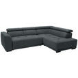 ECKSOFA in Chenille Grau  284/205 cm  - Schwarz/Grau, Design, Kunststoff/Textil (284/205cm) - Xora