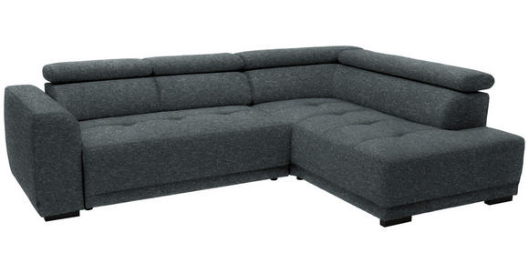 ECKSOFA in Chenille Grau 284/205 cm - Schwarz/Grau, Design, Kunststoff/Textil (284/205cm) - Xora