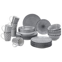 KOMBINOVANÁ SOUPRAVA, 30dílné, porcelán - bílá/černá, Lifestyle, keramika - Ritzenhoff Breker