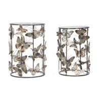 KONFERENČNÍ STOLEK, šedá, barvy zlata, kov, sklo, 41,3x55/35x50,3 cm - šedá/barvy zlata, Basics, kov/sklo (41,3x55/35x50,3cm)