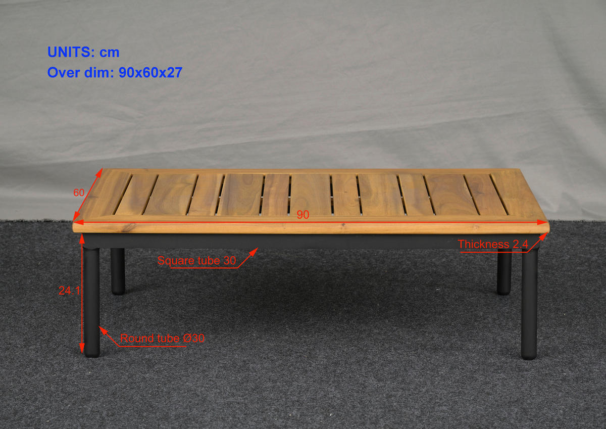 VRTNI SET   jeklo    antracit, barve akacije    - antracit/barve akacije, Moderno, kovina/umetna masa - Ambia Garden