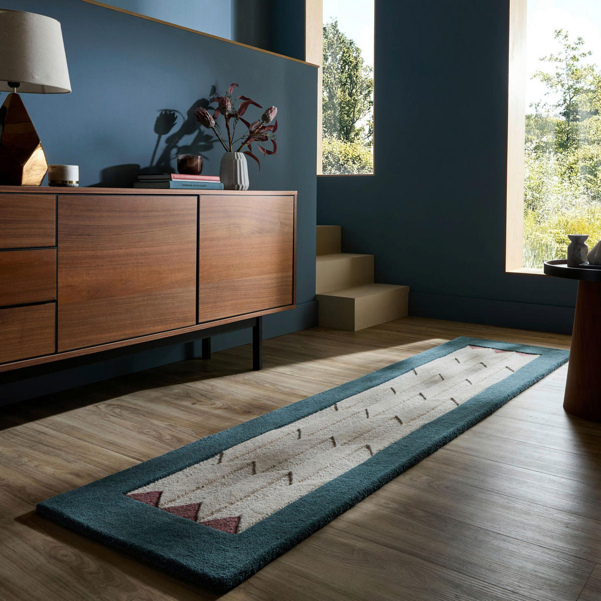 LÄUFER 60/230 cm Apex  - Petrol, Basics, Textil (60/230cm) - Flair Rugs