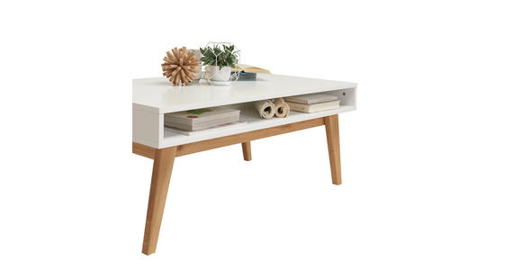 COUCHTISCH in Holz, Holzwerkstoff 110/65/46 cm - Eichefarben/Weiß, Design, Holz/Holzwerkstoff (110/65/46cm) - Hom`in
