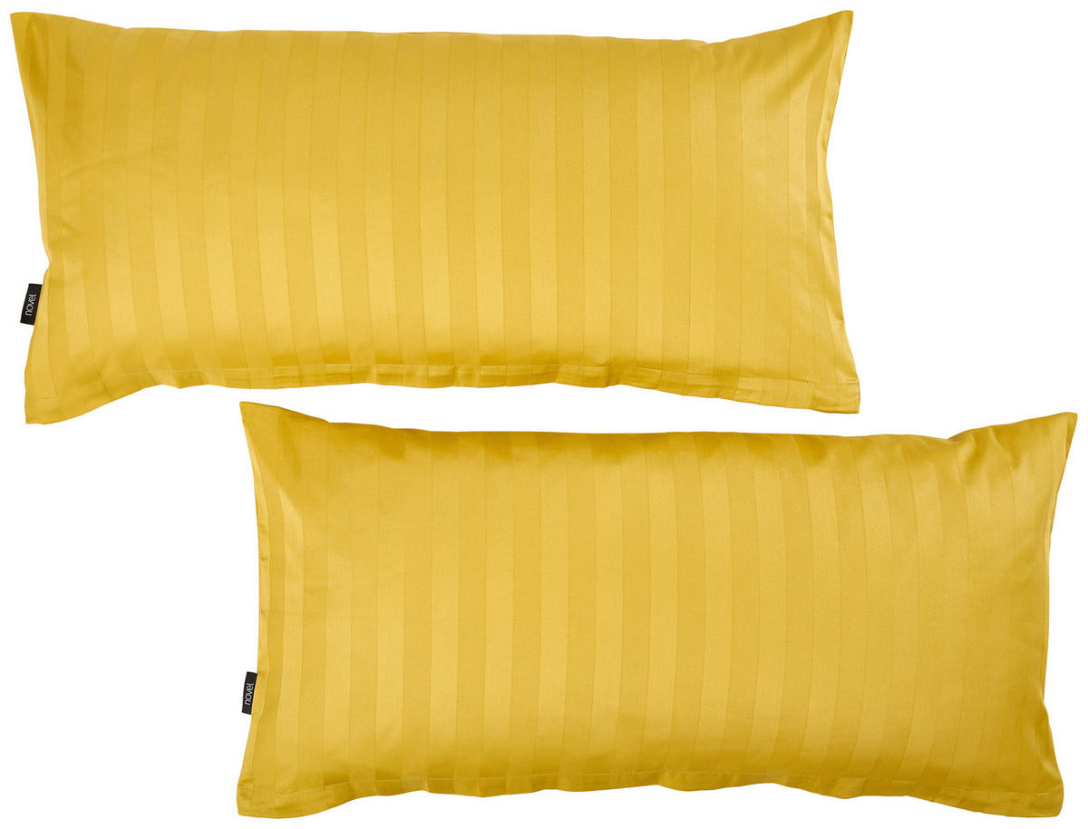 KISSENHÜLLEN-SET Dobby 40/80 cm  - Goldfarben, KONVENTIONELL, Textil (40/80cm) - Novel